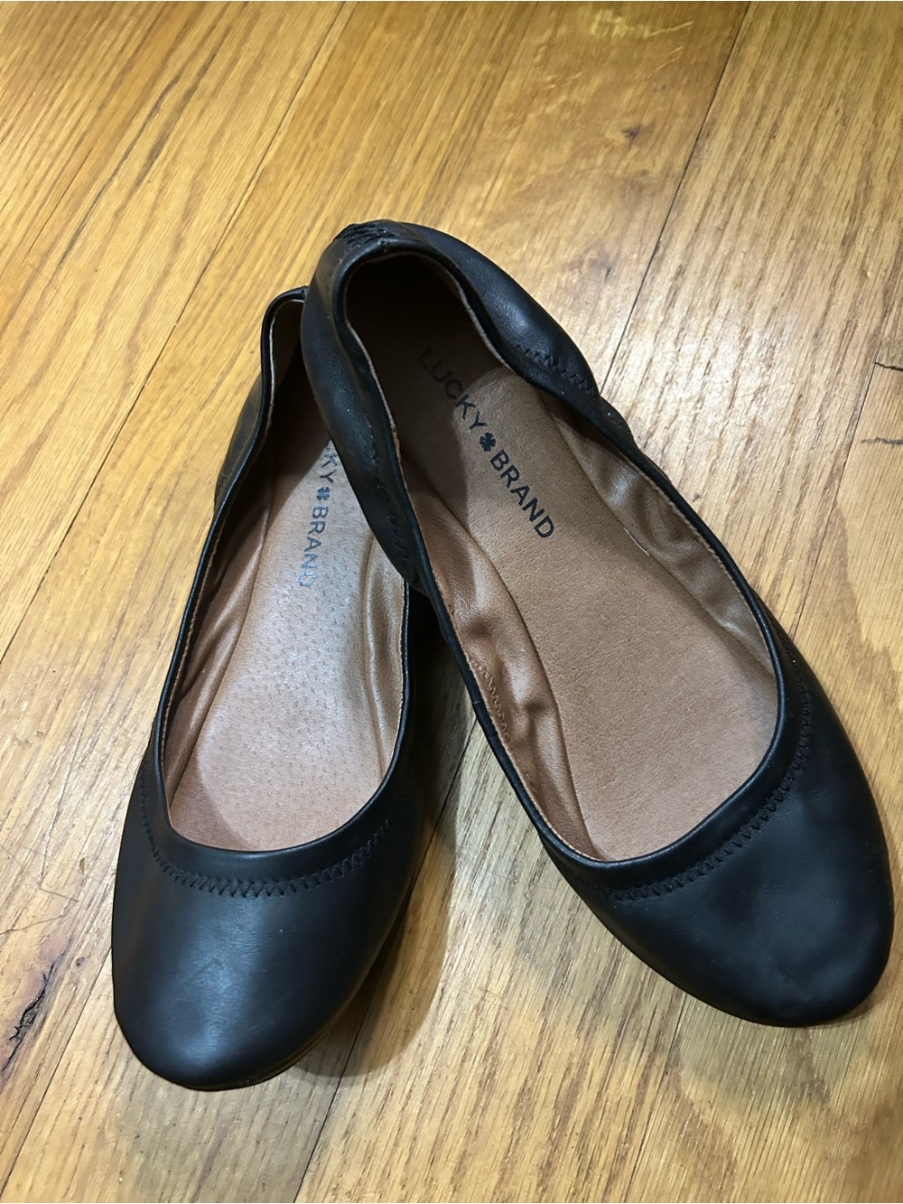 Lucky Brand Black Leather Ballet Flats